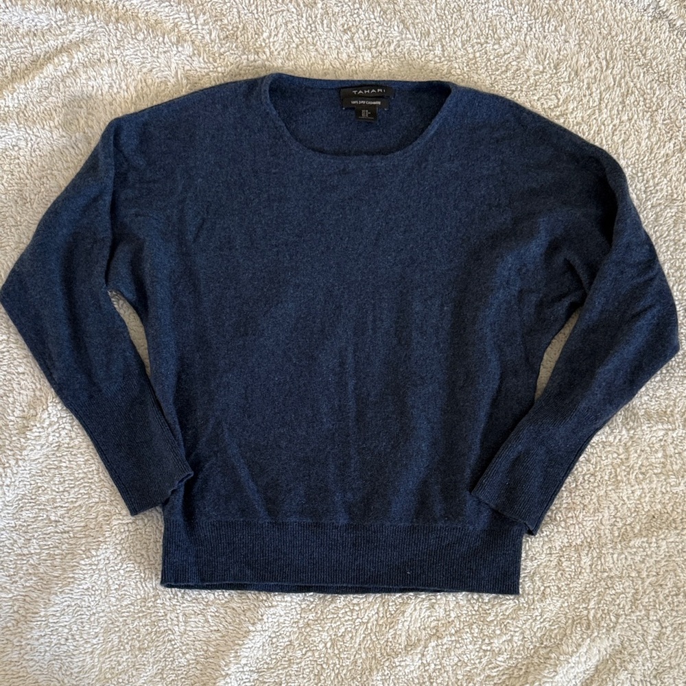 Tahari Women's Blue Crewneck Sweater